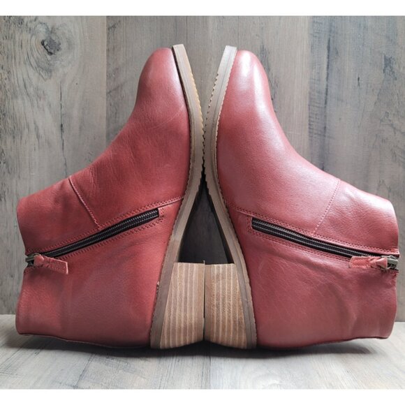 NEW SoftWalk Roselle Dark Red Double Zip Ankle Boot 10WW Booties - Picture 7 of 12